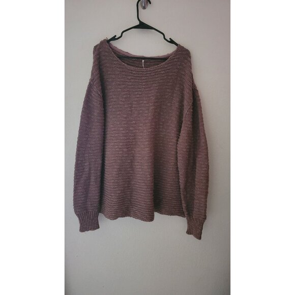 Free People Textured Crew Neck Sweater - Brown - Picture 2 of 9